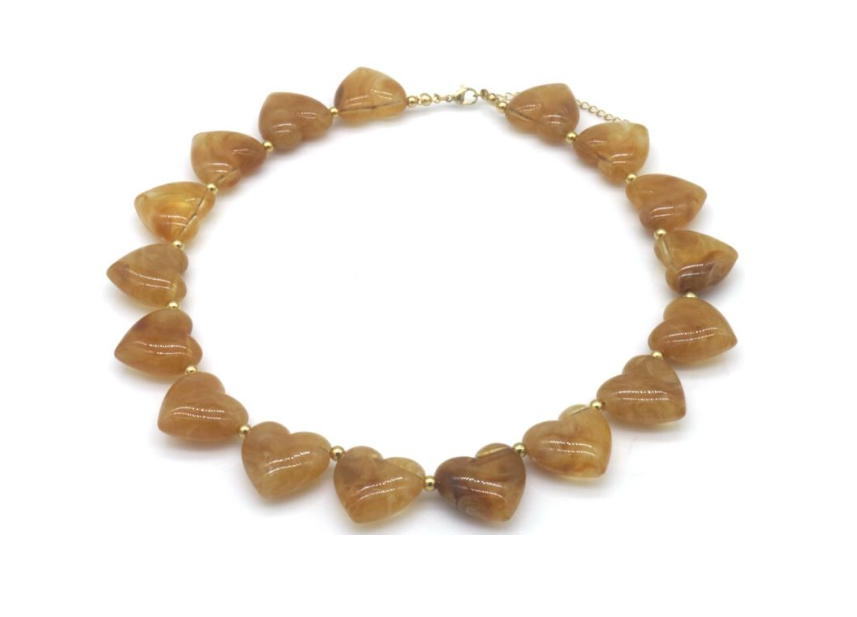 Kralen ketting hartjes