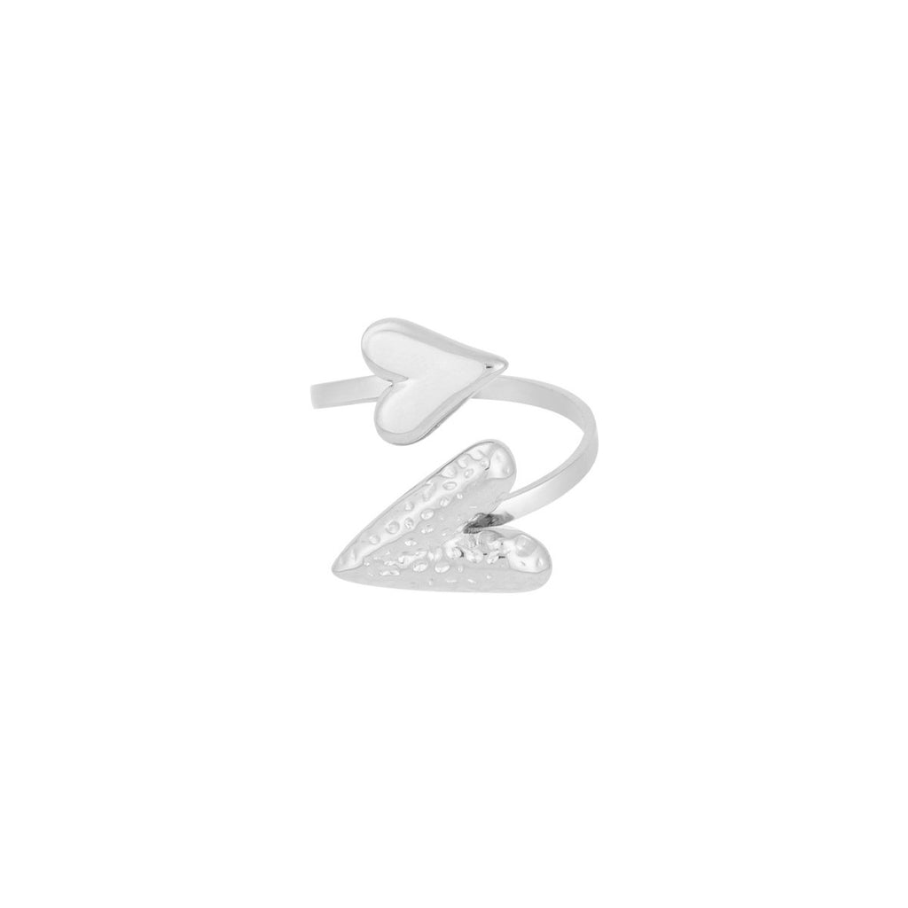 Ring met hartjes zilver