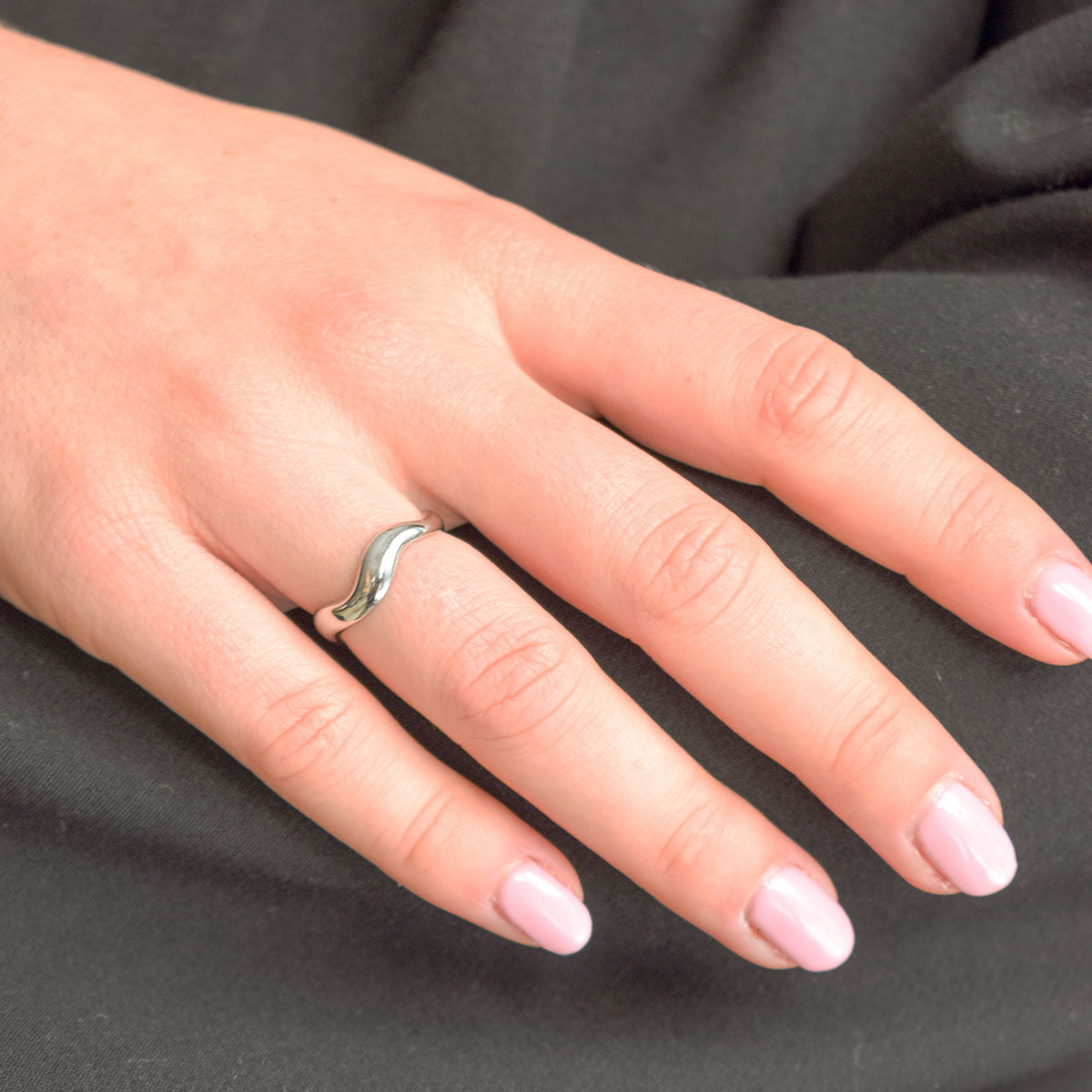 Ring met golf zilver