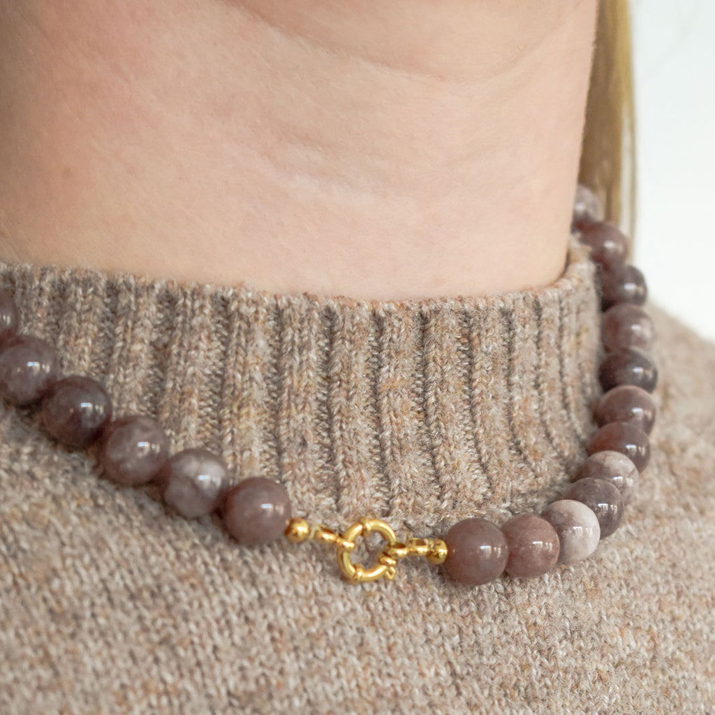 Kralen ketting bruin