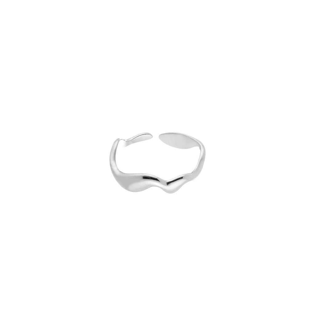 Ring met golf zilver