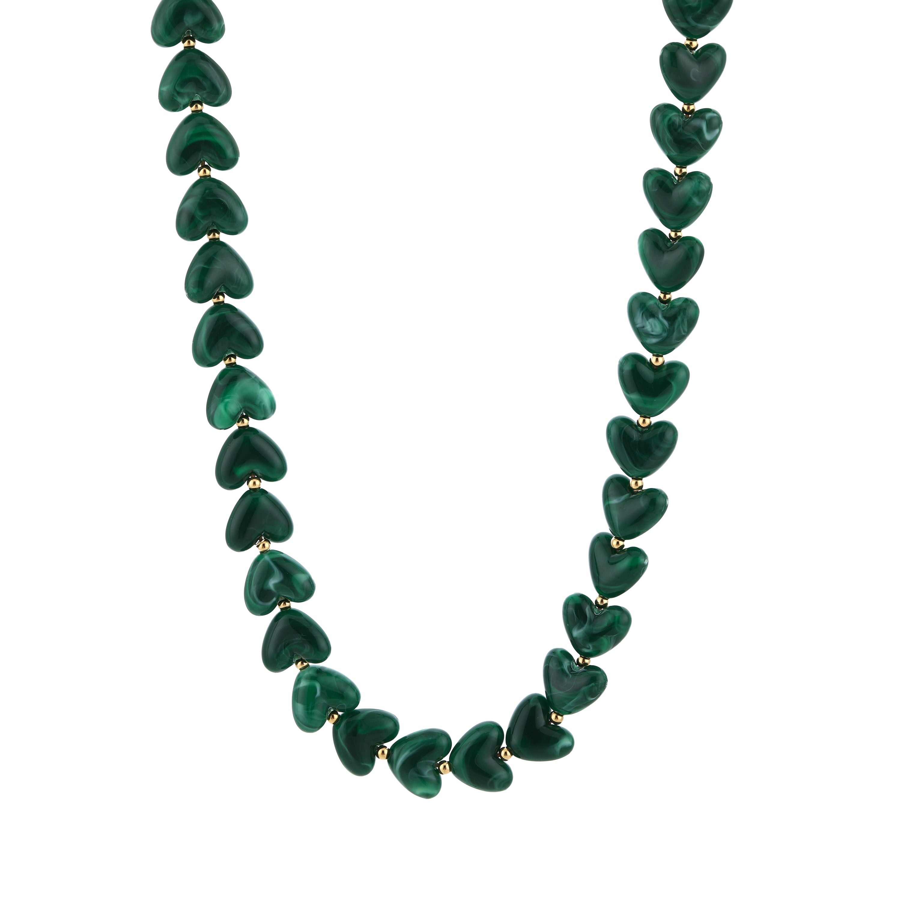 Kralen ketting hartjes groen