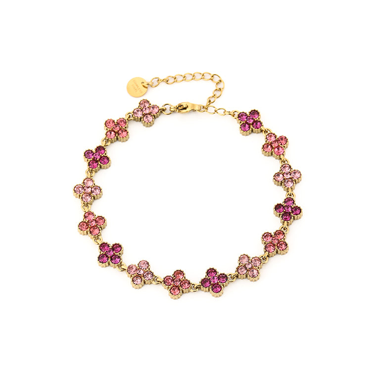 Armband klaver roze